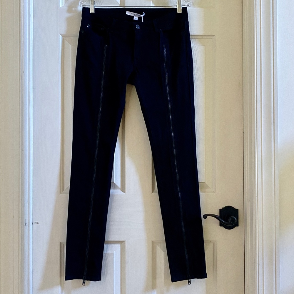 Givenchy Black Skinny Low Rise Zippered Leg Jeans NWT